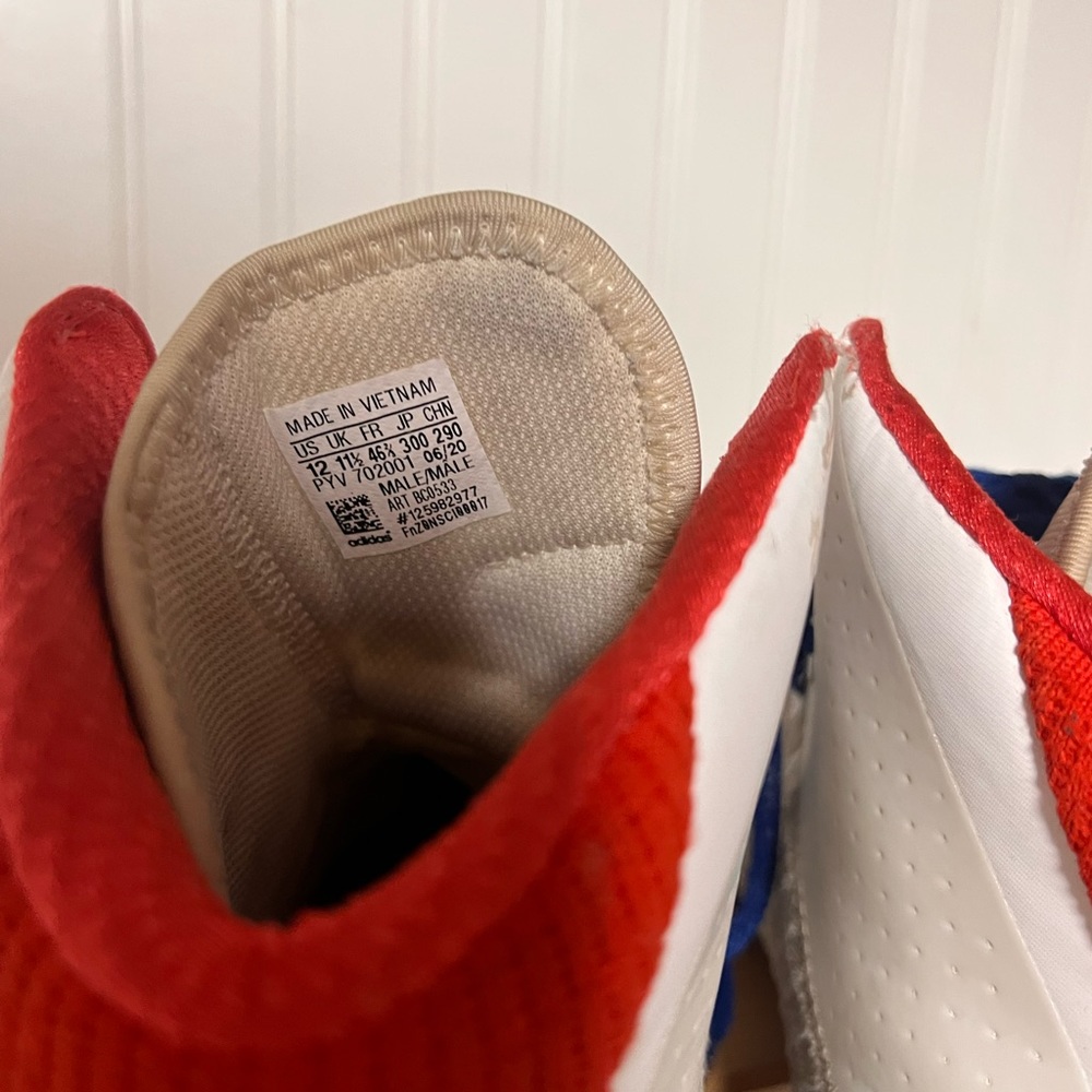 Adidas Mens Wrestling Shoes Red White Blue Used Size … Gem